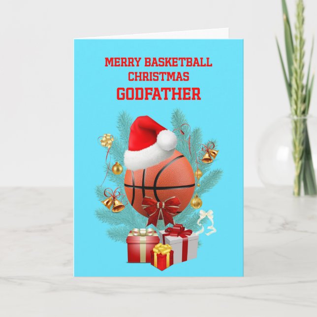 Godfather Christmas Basketball Holiday Card (Front)