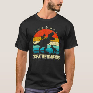 Godfather Dinosaur Godfathersaurus 2 Two Kids For  T-Shirt