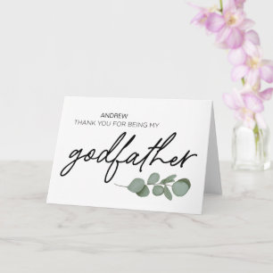 Godfather Gift Thank You for Being My Godparents Card