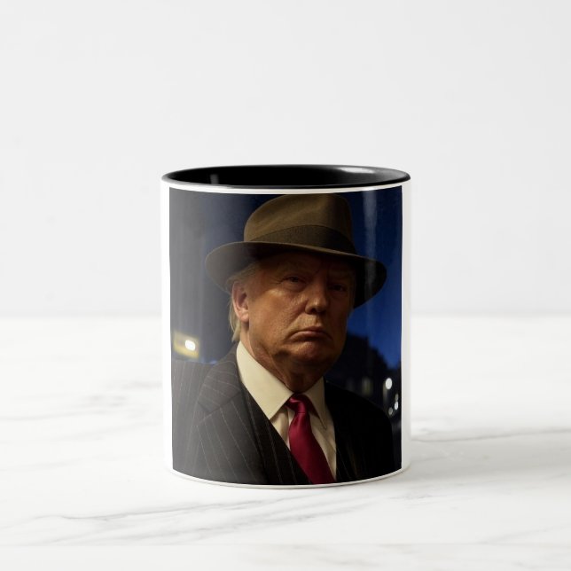 Godfather of America Don J. Trump  Two-Tone Coffee Mug (Center)