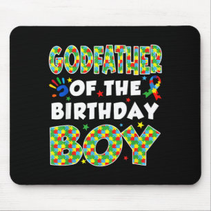 Godfather of the bday boy autism awareness puzzle mouse pad