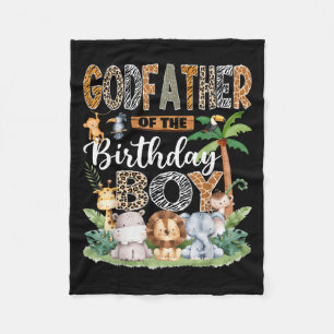 Godfather Of The Birthday Boy Jungle Safari Animal Fleece Blanket