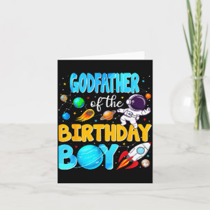 Godfather Of The Birthday Boy Space Astronaut 1st Card