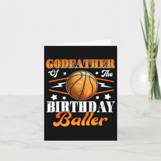 Godfather Of The Birthday Byller Bysketbyll Father Card (Front)