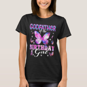 Godfather Of The Birthday Girl Butterfly Family T-Shirt