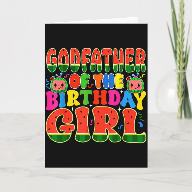 Godfather Of The Birthday Girl Melon Family Matchi Card (Front)