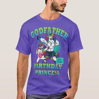 Godfather of the Birthday Princess Dabbing Unicorn T-Shirt