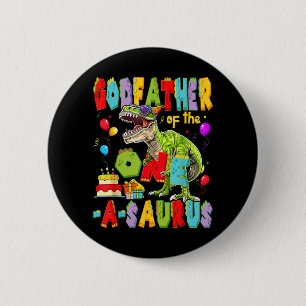 Godfather of The One-A-Saurus 1st Birthday Boy 6 Cm Round Badge