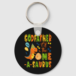 Godfather of The One-A-Saurus 1St Birthday Key Ring