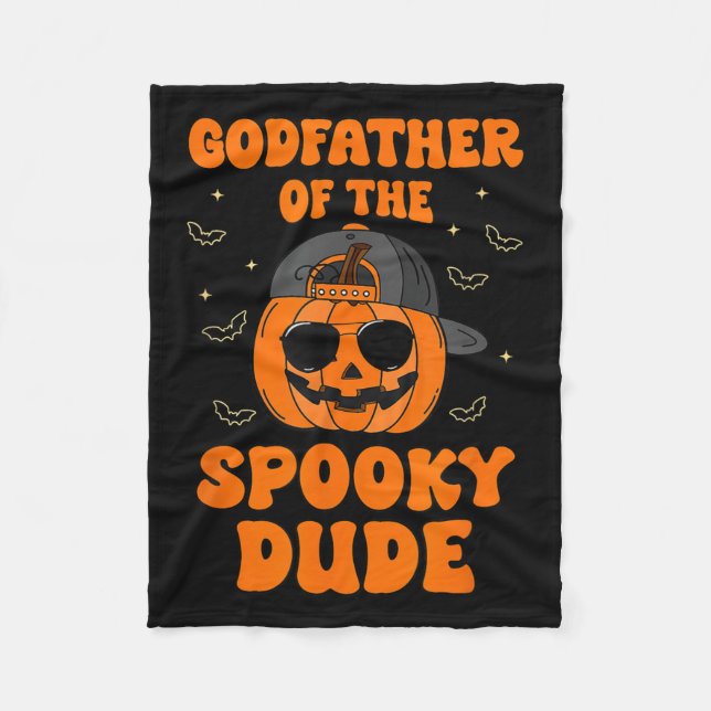 Godfather Of The Soky Dude Halloween Pumpkin Bday  Fleece Blanket (Front)