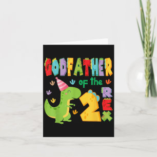 Godfather Of The Two Rex 2nd Birthday Boy Dinosaur Card