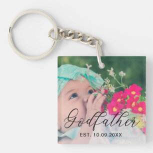 Godfather Personalised Year Established Photo Key Ring