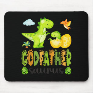 Godfather Saurus T-Rex Dinosaur Matching Fathers Mouse Pad