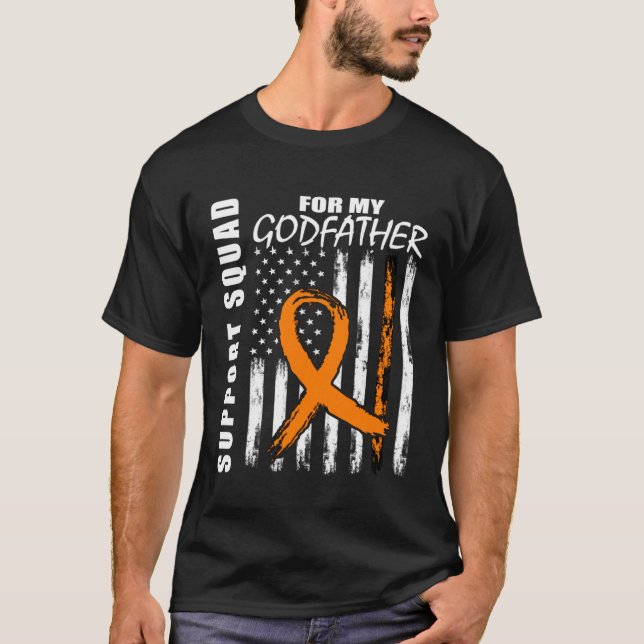 Godfather Support Squad Leukaemia Awareness USA Fl T-Shirt (Front)