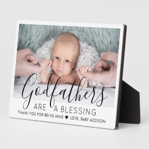 Godfather Thank You Baptism or Christening Photo Plaque