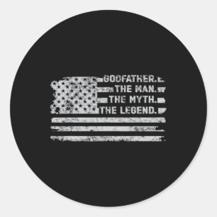 Godfather The Man Myth Legend Fathers Day American Classic Round Sticker