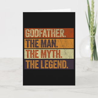 Godfather The Man The Myth The Legend Funny Retro Card