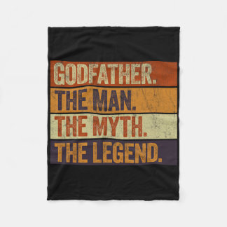 Godfather The Man The Myth The Legend Funny Retro Fleece Blanket