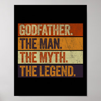Godfather The Man The Myth The Legend Funny Retro Poster