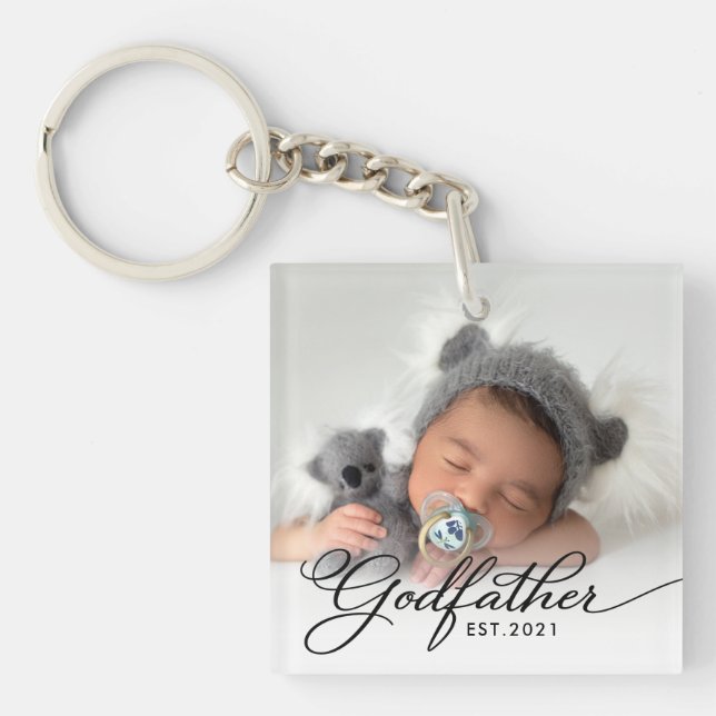 Godfather Year Established Photo Key Ring (Front)