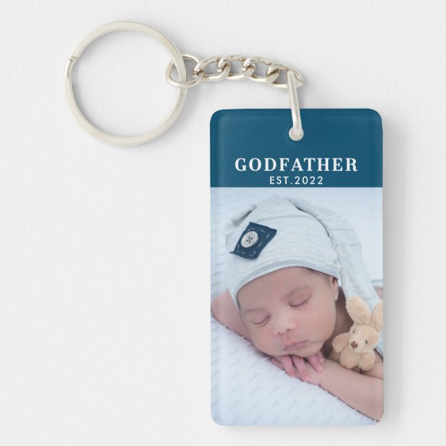 Godfather | Year Established Photo Key Ring (Front)