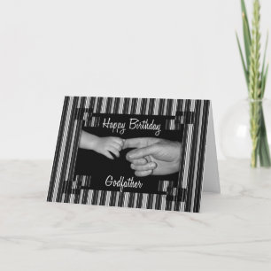 Godfather's Birthday Black with Pinstripes Card