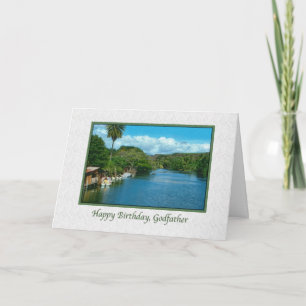 Godfather's Birthday Card with Hawaiian River