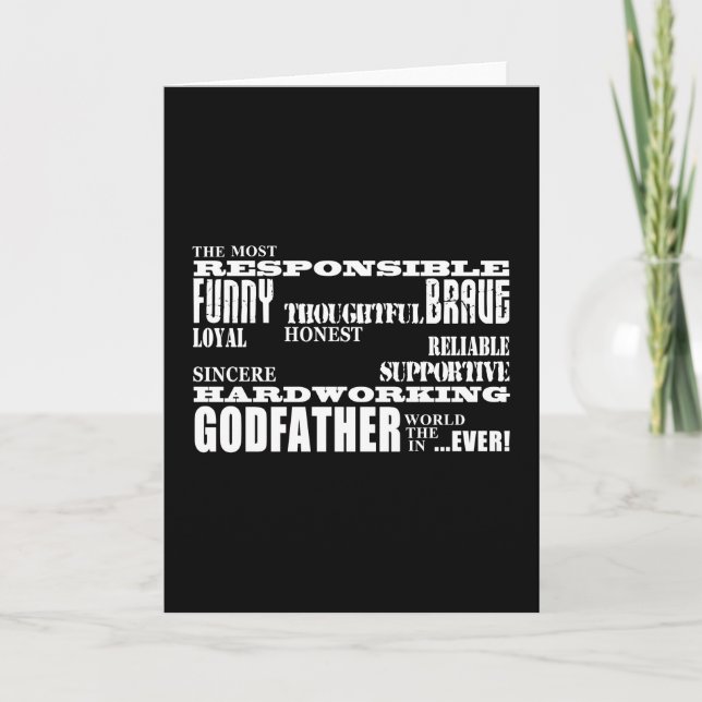 Godfathers Birthdays & Christmas : Qualities Holiday Card (Front)