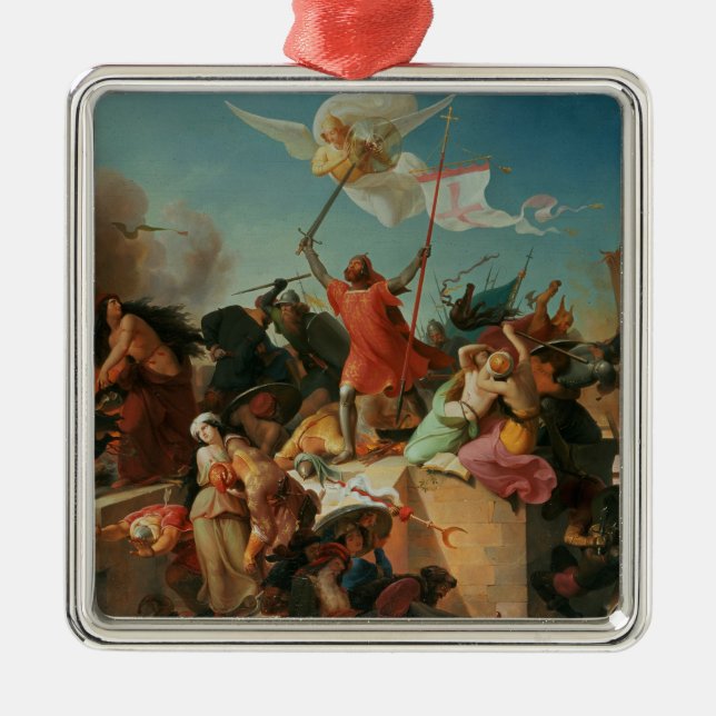 Godfrey de Bouillon, French Crusader Metal Tree Decoration (Front)