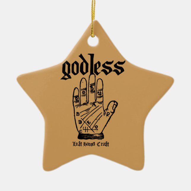 Godless Atheist Ceramic Ornament (Front)