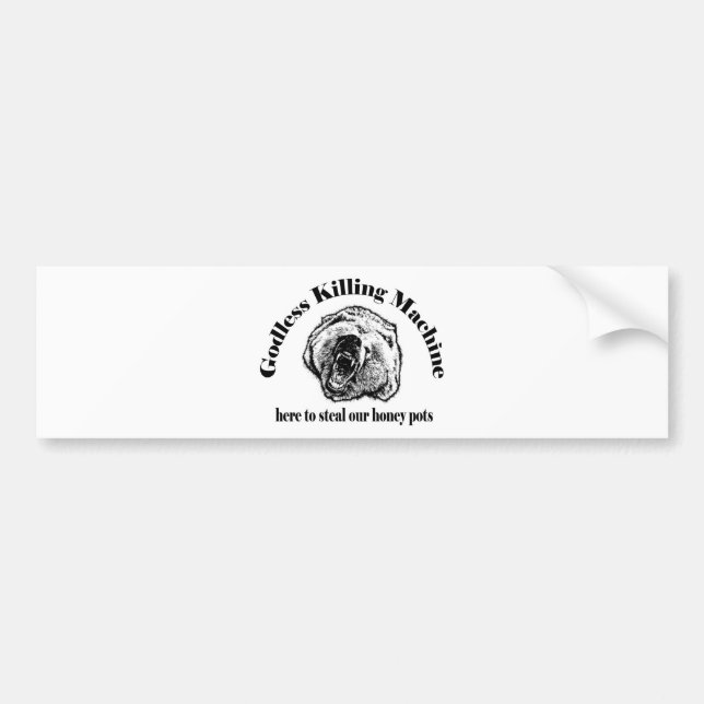 GODLESS KILLING MACHINE BUMPER STICKER (Front)