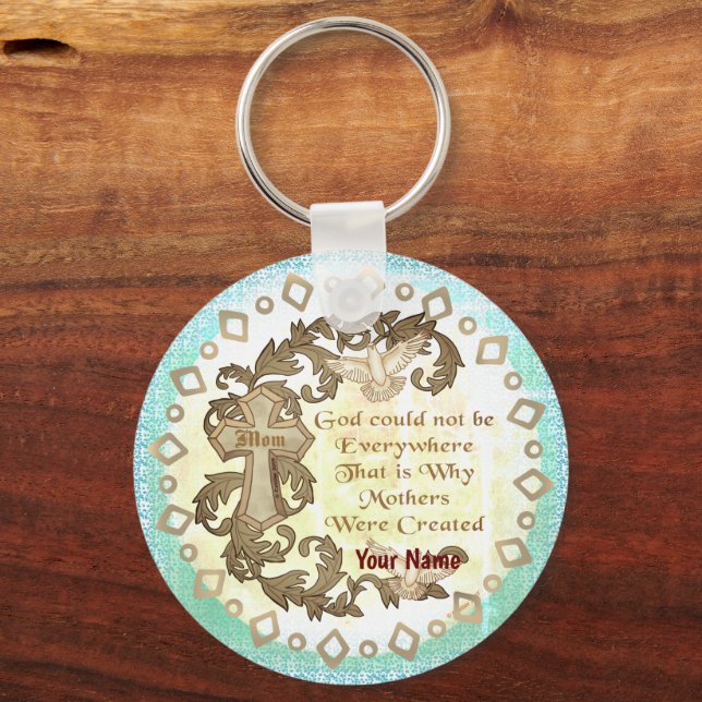 Godly Christian Mum   keychain (Front)