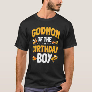 Godmom Of The Birthday Boy Construction Worker Bda T-Shirt