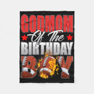 Godmom Of The Birthday Boy Football Bday Celebrati Fleece Blanket