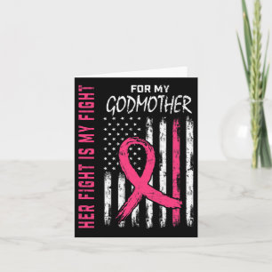 Godmother Breast Cancer Awareness Flag Family Figh Card