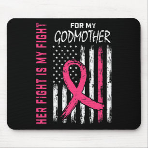 Godmother Breast Cancer Awareness Flag Family Figh Mouse Pad