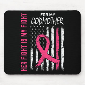 Godmother Breast Cancer Awareness Flag Family Figh Mouse Pad