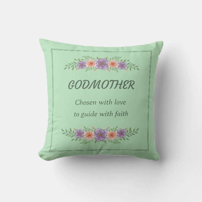 GODMOTHER Chosen with love to guide with faith Cushion (Front)