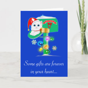 Godmother: Christmas Kitten in Mailbox Holiday Card