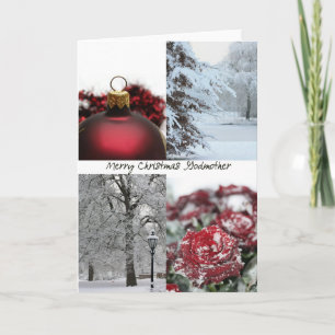 Godmother Christmas Winter collage Holiday Card