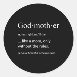 Godmother Funny Definition Grandma Mothers Day Classic Round Sticker