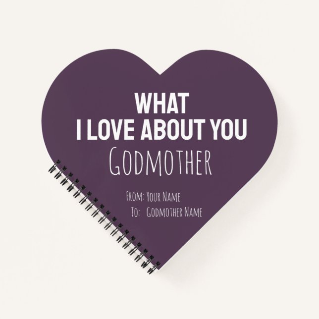 Godmother Gifts Modern Keepsake Unique Simple Notebook (Front)