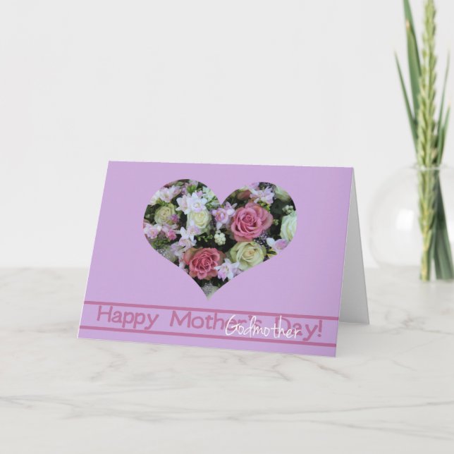 Godmother    Happy Mother's Day rose card (Front)