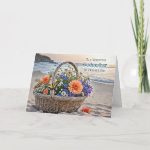 Godmother Happy Mothers Day with Basket of Flowers Card