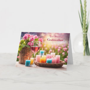 Godmother Happy Mothers Day with Pretty Flowers Holiday Card