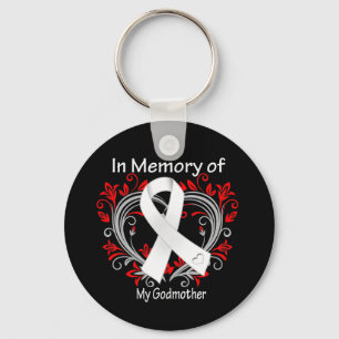 Godmother - In Memory Lung Cancer Heart Key Ring
