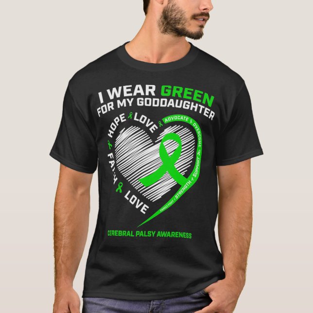 Godmother Men I Wear Green For My Goddaughter Cere T-Shirt (Front)
