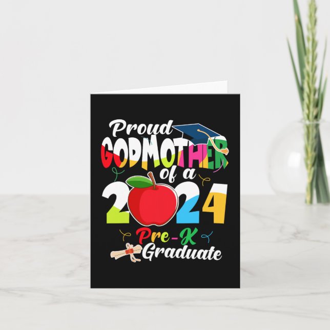 Godmother Of 2024 Pre-k Graduate Mothers Day Grad  Card (Front)