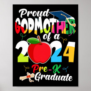 Godmother Of 2024 Pre-k Graduate Mothers Day Grad  Poster