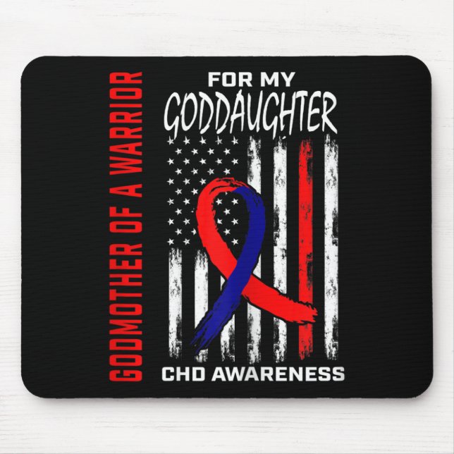Godmother Of A Warrior Goddaughter Chd Awareness F Mouse Pad (Front)